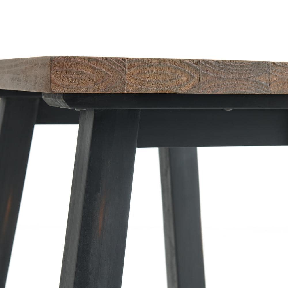 Adam 36" Black Solid Pine Wood Desk with Sawhorse Legs