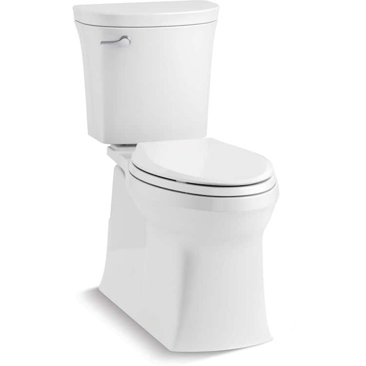 KOHLER Valiant 12 in. Rough In 2-Piece 1.28 GPF Single Flush Elongated Toilet in White Seat Included