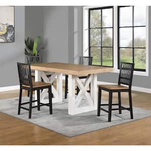 Magnolia Ebony Wood Counter Height Dining Set with 4 Chairs