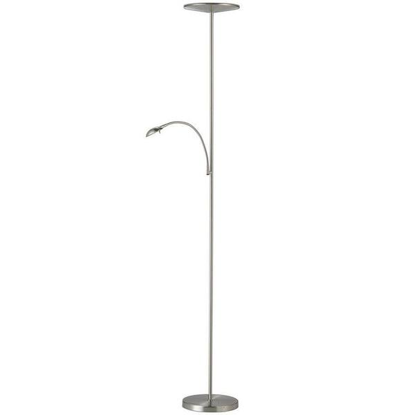 Adesso Pluto 71 in. Satin Steel LED Combo Torchiere