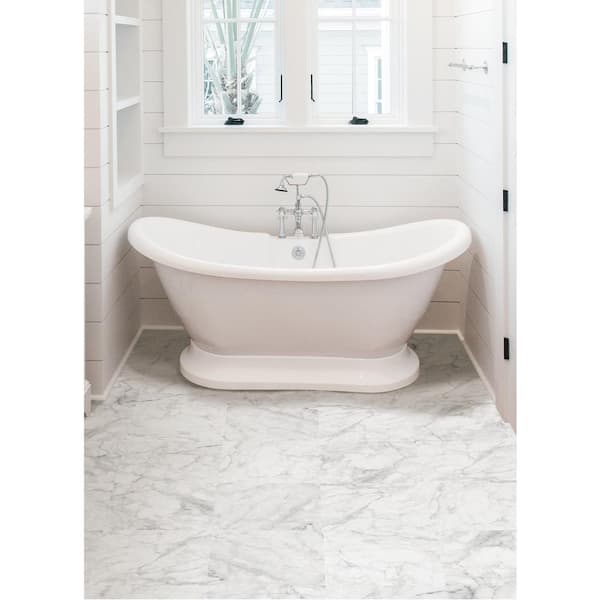 Cameron 12 in. W x 12 in. L White Peel & Stick Vinyl Tile Flooring (20 sq. ft./case)