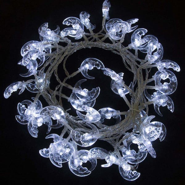 1pc Silver Christmas Light With Ribbon Fairy Light, For Christmas