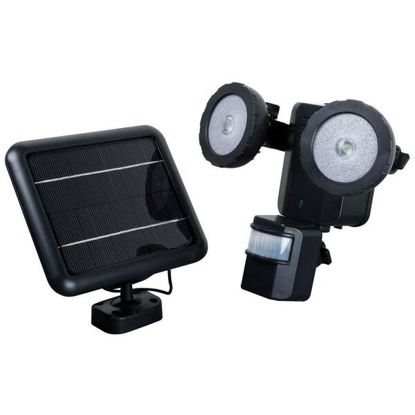 XEPA 600 Lumen 160 Degree Outdoor Motion Activated Solar Powered Black LED Security Light