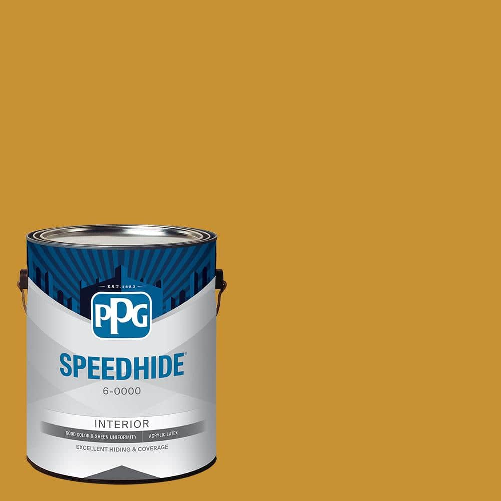 Glidden Premium 1 gal. PPG1107-6 Glorious Gold Flat Interior Latex Paint  PPG1107-6P-01F - The Home Depot