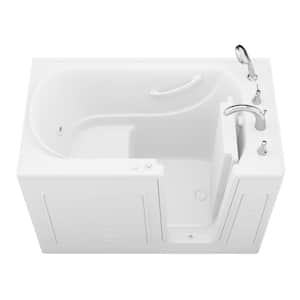 Builders Choice 53 in. x 30 in. Right Drain Quick Fill Walk-in Whirlpool Bathtub in White