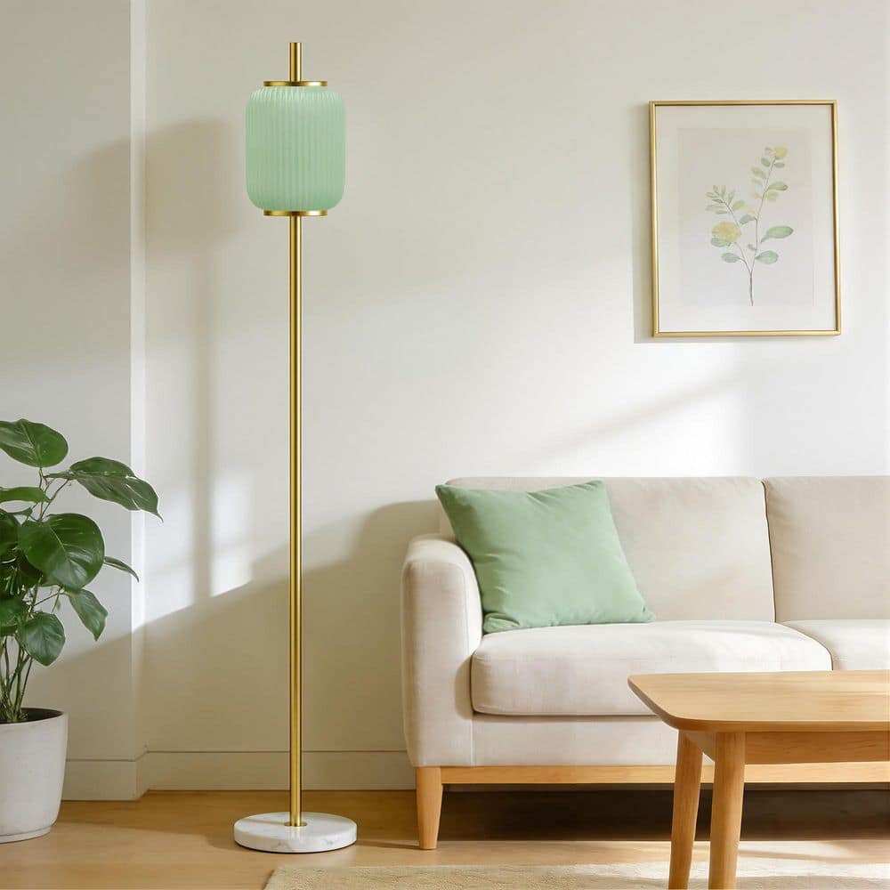 Maxax 64 in. Gold Modern 1-Light Metal Floor Lamp for Living Room