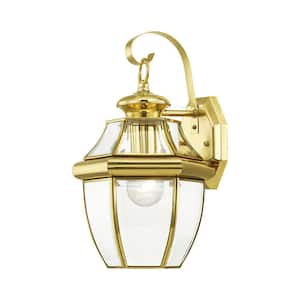 Aston 1 Light Polished Brass Outdoor Wall Sconce