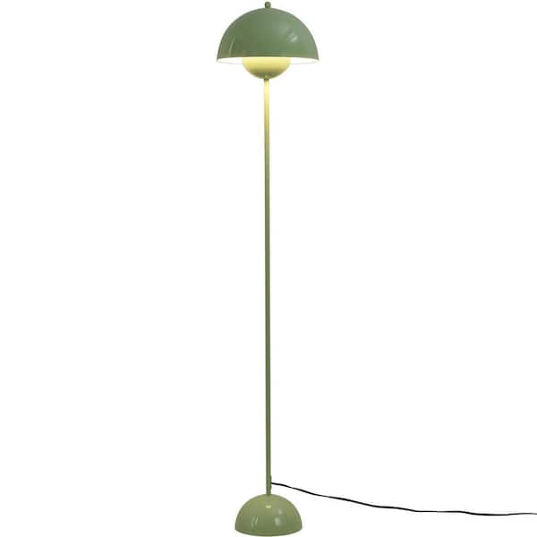 Modern 63 in. 1-Light Green LED Dome Reflecting Standard Floor Lamp for Living Room with Metal Shade and Foot Switch