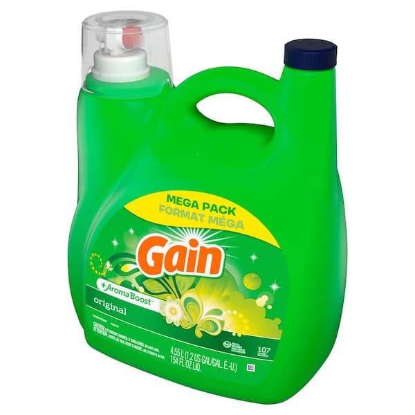 Gain Plus AromaBoost 154 fl. oz. Original Scent HE Mega Liquid Laundry  Detergent (107-Loads) 003700077273 - The Home Depot