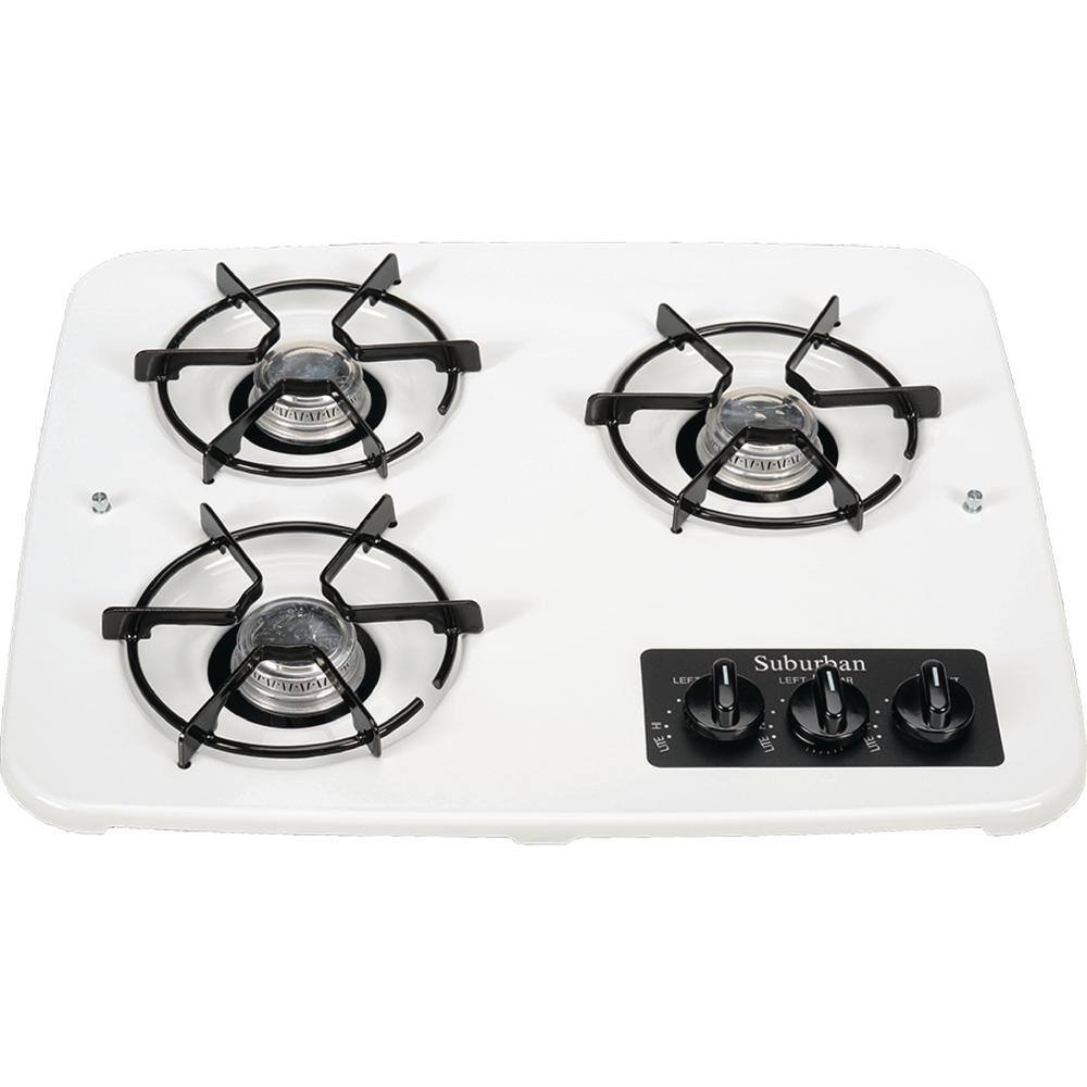 Suburban 3 Burner Drop In Cooktop In White 2938awh The Home Depot