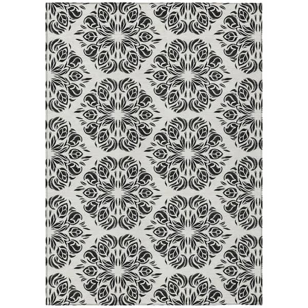 Chantille Machine Washable Indoor/Outdoor Abstract ACN2456 Ivory 8 ft. x 10 ft. Area Rug