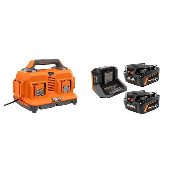 18V MAX Output Starter Kit with (2) 4.0 Ah MAX Output Batteries and Charger with 18V 6-Port Charger