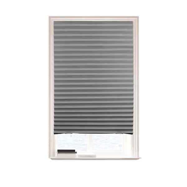 Lumi Cut-to-Size Gray Paper 36 in.W x 72 in.L Room Darkening 6-PK Cordless Temporary Pleated Shade with EZ-Clips