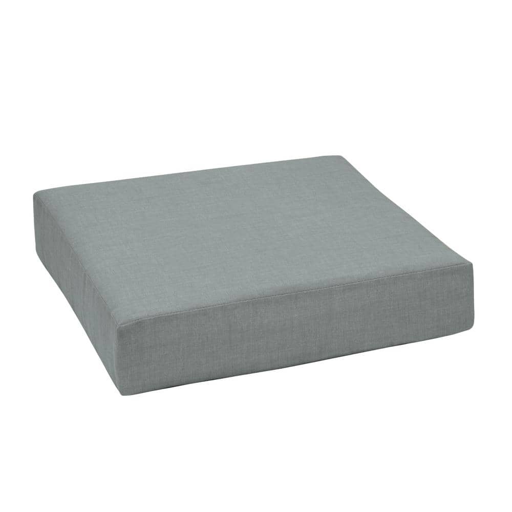 Stone Grey Polyester Outdoor Deep Seat Cushion, 24 x 24