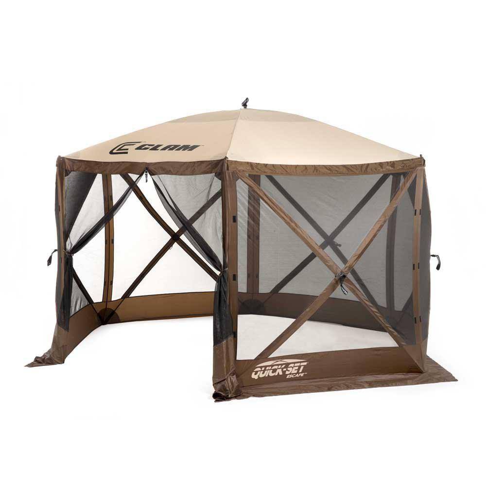 Brown Portable Outdoor Gazebo Canopy with Wind Panels