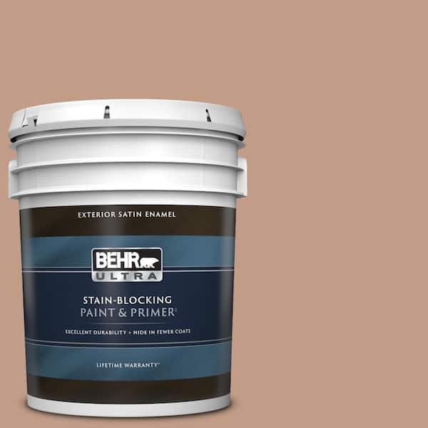 BEHR ULTRA 5 gal. #S200-4 Chestnut Bisque Satin Enamel Exterior Paint & Primer