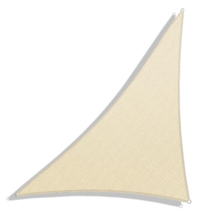 17 ft. x 12 ft. Beige Triangle Heavy Weight Sun Shade Sail, 95% UV Blockage, with Hardware Installation Kit