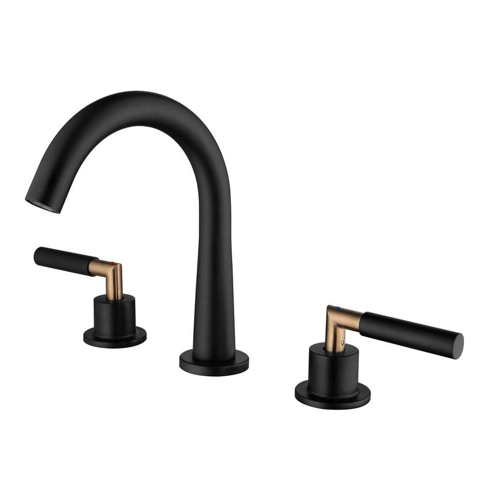 8 in. Widespread 2-Handle Bathroom Faucet in Matte Black