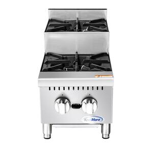 12 in. Commercial 2 Burner Countertop Step Up Gas Range