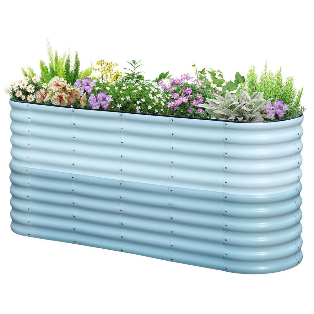 78.7 x 23.6 x 34.2 in. Raised Garden Bed, 2.85 ft Tall 9 in 1 Metal Galvani