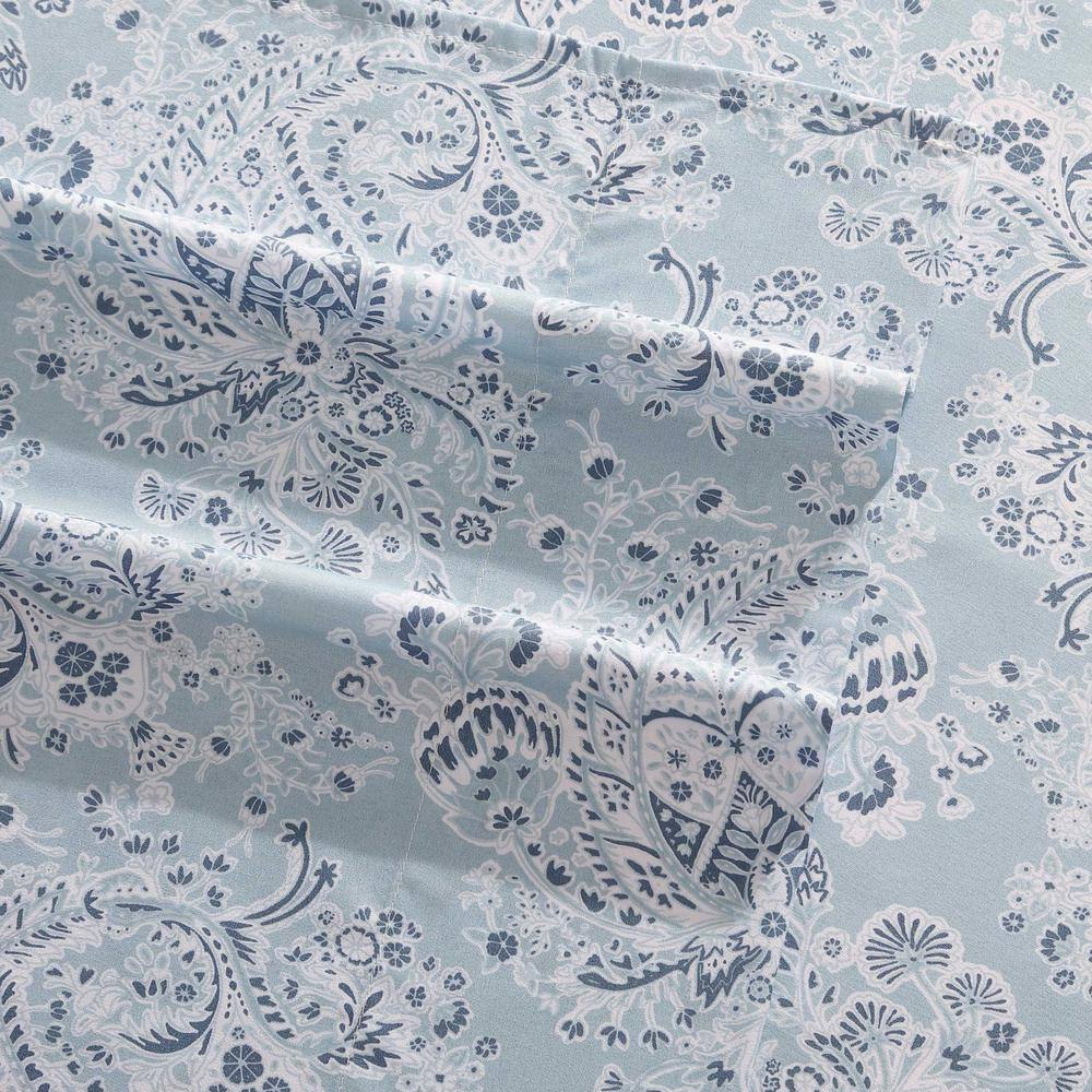 Prairieland Paisley Blue King Microfiber Sheet Set