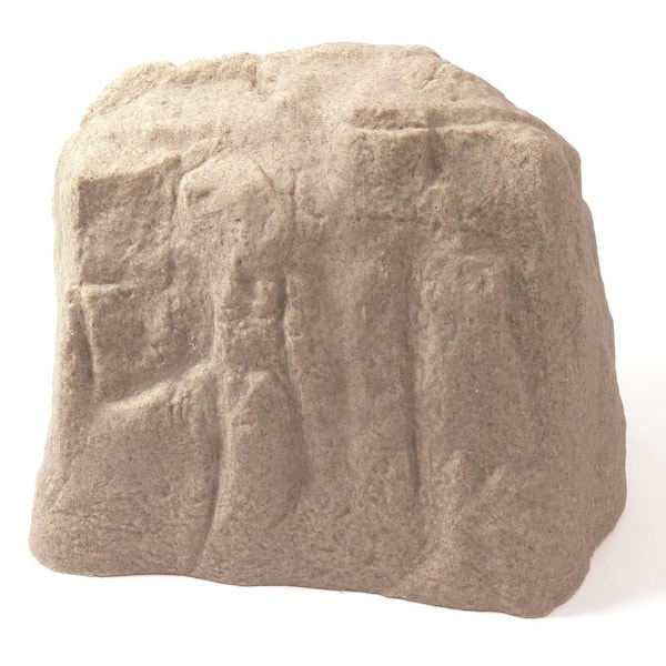 Vinyl Outside Rocks 15.5 in. x 23 in. Resin Landscape Rock Utility Cover Sandstone 1-Piece ...