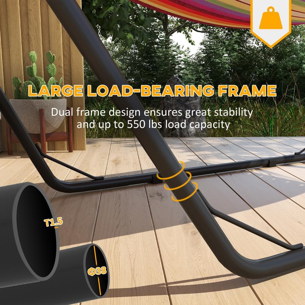 10 ft. Black Metal Arc Hammock Stand