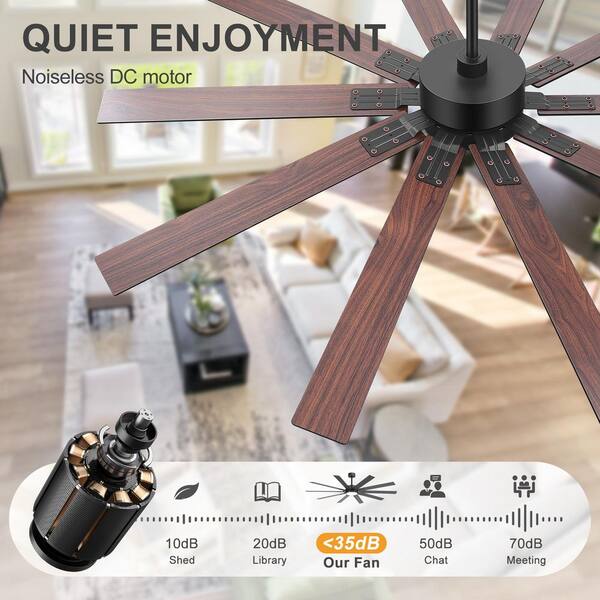 Breezary Archer 72 in. Integrated LED Indoor Matte Black Ceiling