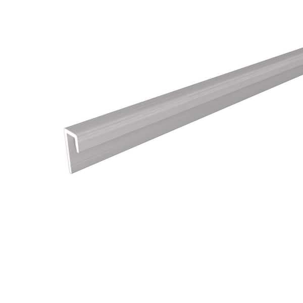 Alusions. 69 in. x 1.56 in. x 8 ft. Icelandic Smoke White Composite Aluminum J Trim for Fascia Board