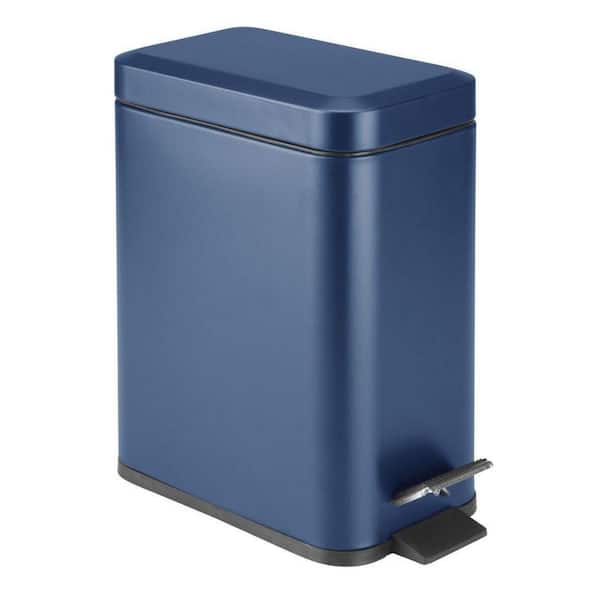 Dracelo 1.3 Gal. Bathroom Small Metal Lidded Step Trash Can with Removable  Liner Bucket in Blue B091BC3BP8 - The Home Depot