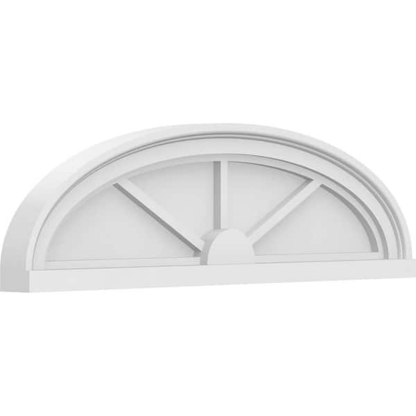 Ekena Millwork 2 in. x 28 in. x 8 in. Elliptical 3-Spoke Architectural Grade PVC Pediment Moulding