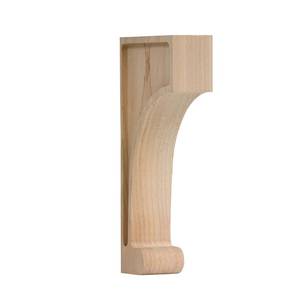 Waddell Mission Corbel - Medium, 9 in. x 4.75 in. x 1.75 in. - Machined Unfinished Maple Wood - DIY Home Wall Shelving Decor