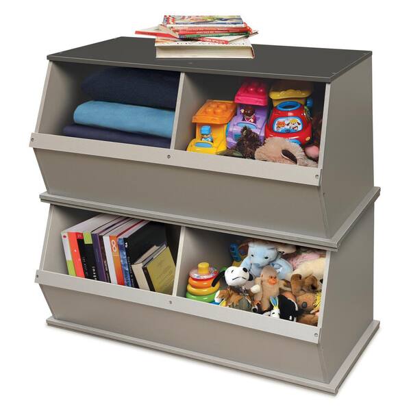 badger basket two bin stackable storage cubby