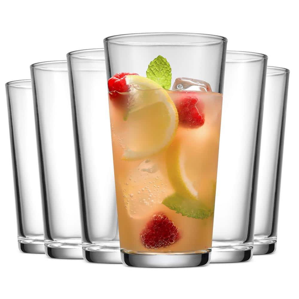15.7 oz. Clear Glassware Set (Set of 6) Premium, Sleek, Collins For Bar and