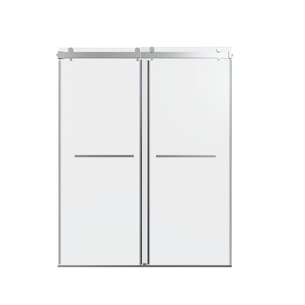 60 in. W x 76 in. H Double Sliding Frameless 3/8 in. SGCC Clear Tempered Glass Shower Door in Chrome, Reversible price history on PriceWatchPro