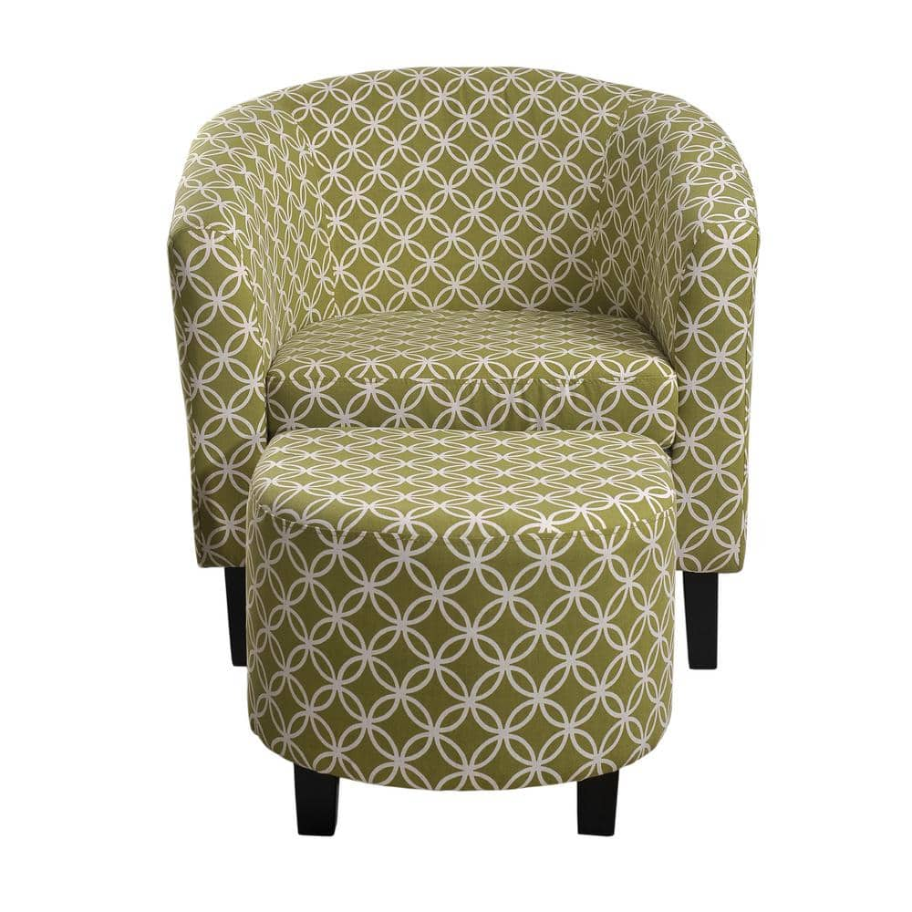 green paisley chair