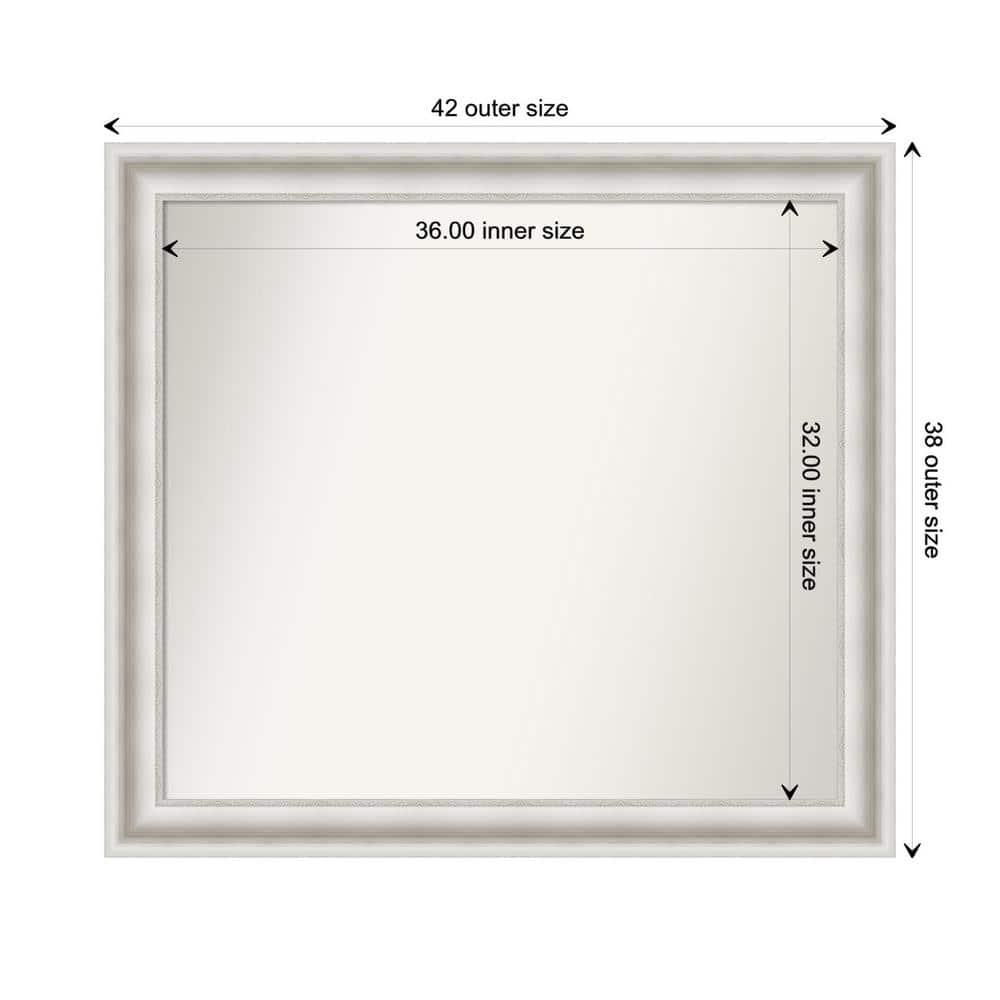 Parlor White 41.5 in. W x 37.5 in. H Custom Non-Beveled Recycled Polystyrene Framed Bathroom Vanity Wall Mirror price history on PriceWatchPro