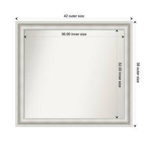 Parlor White 41.5 in. W x 37.5 in. H Custom Non-Beveled Recycled Polystyrene Framed Bathroom Vanity Wall Mirror