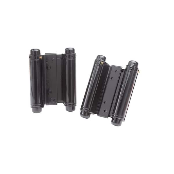 Taco 4 in. Black Double Acting Barrel Spring Squared Hinge with Non-Removable Pin - Set of 2