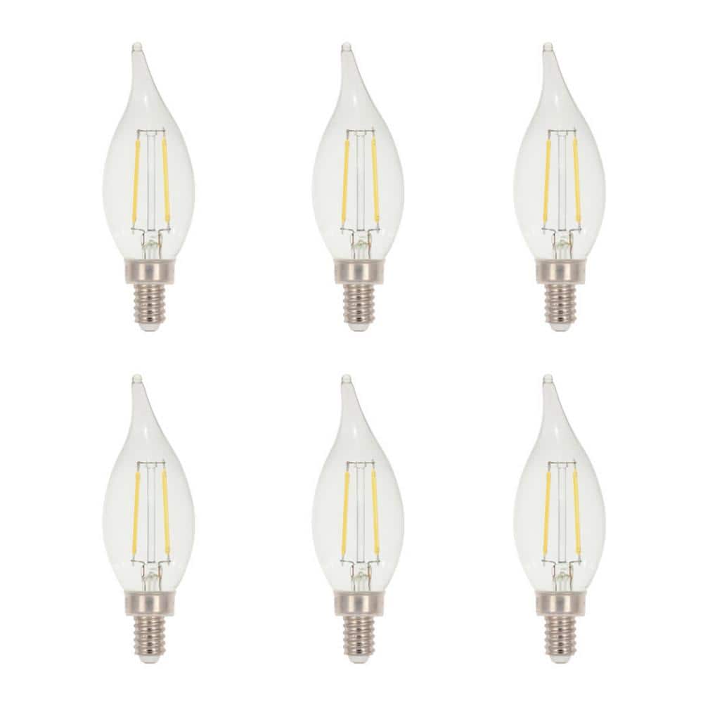 40-Watt Equivalent CA11 Dimmable Clear E12 Edison Filament LED Light Bulb 3000K (6-Pack) price history on PriceWatchPro