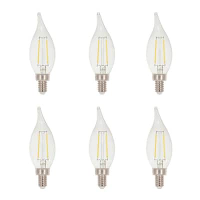 40-Watt Equivalent CA11 Dimmable Clear E12 Edison Filament LED Light Bulb 3000K (6-Pack)