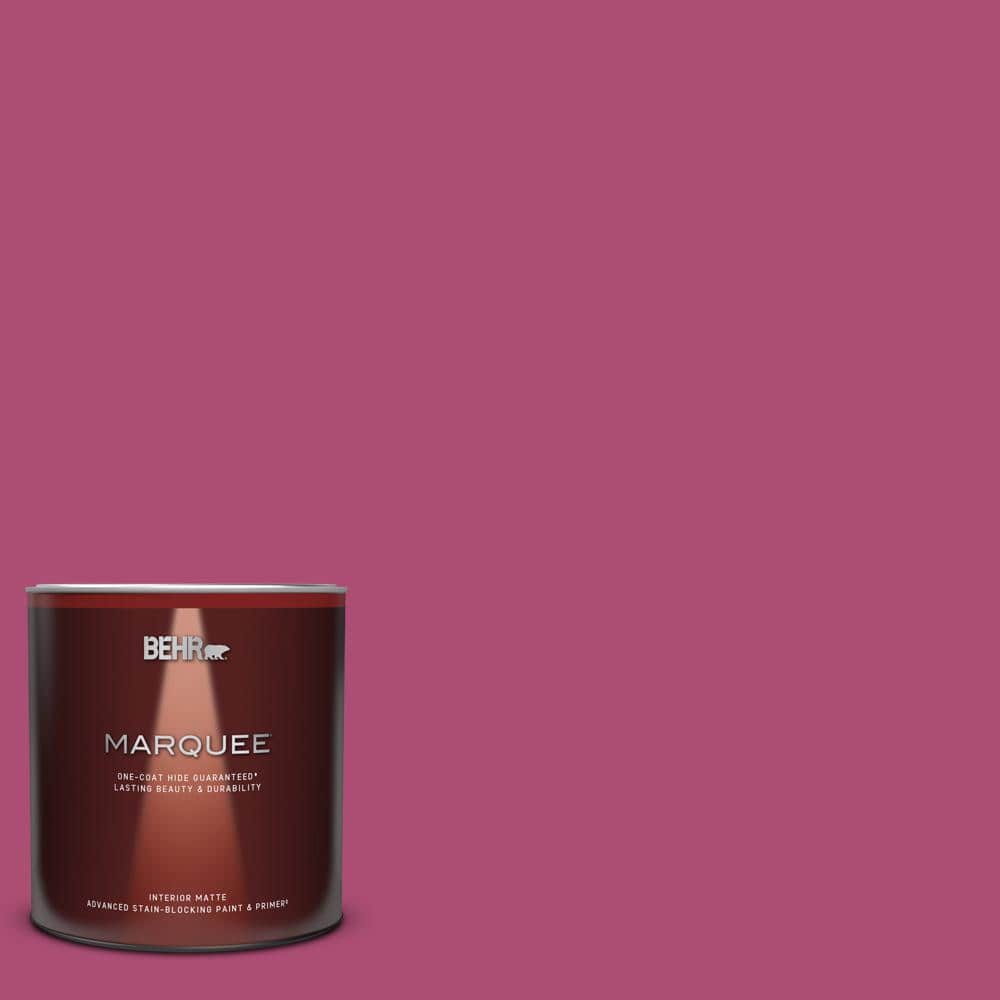 BEHR PREMIUM PLUS 1 qt. #100B-7 Hot Pink Flat Low Odor Interior Paint &  Primer 130004 - The Home Depot