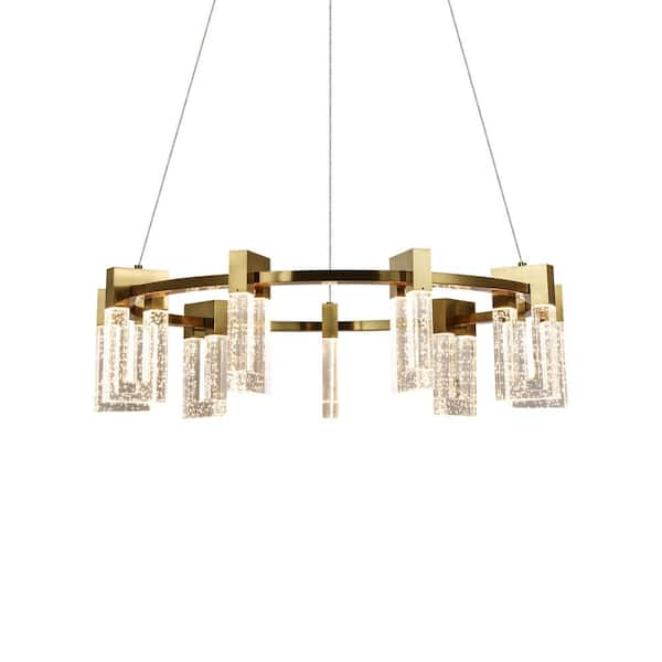 VONN Lighting Sorrento 27 in. 67-Watt Height Adjustable ETL Certified Integrated LED Chandelier with 9 Shades Hanging Pendant Light