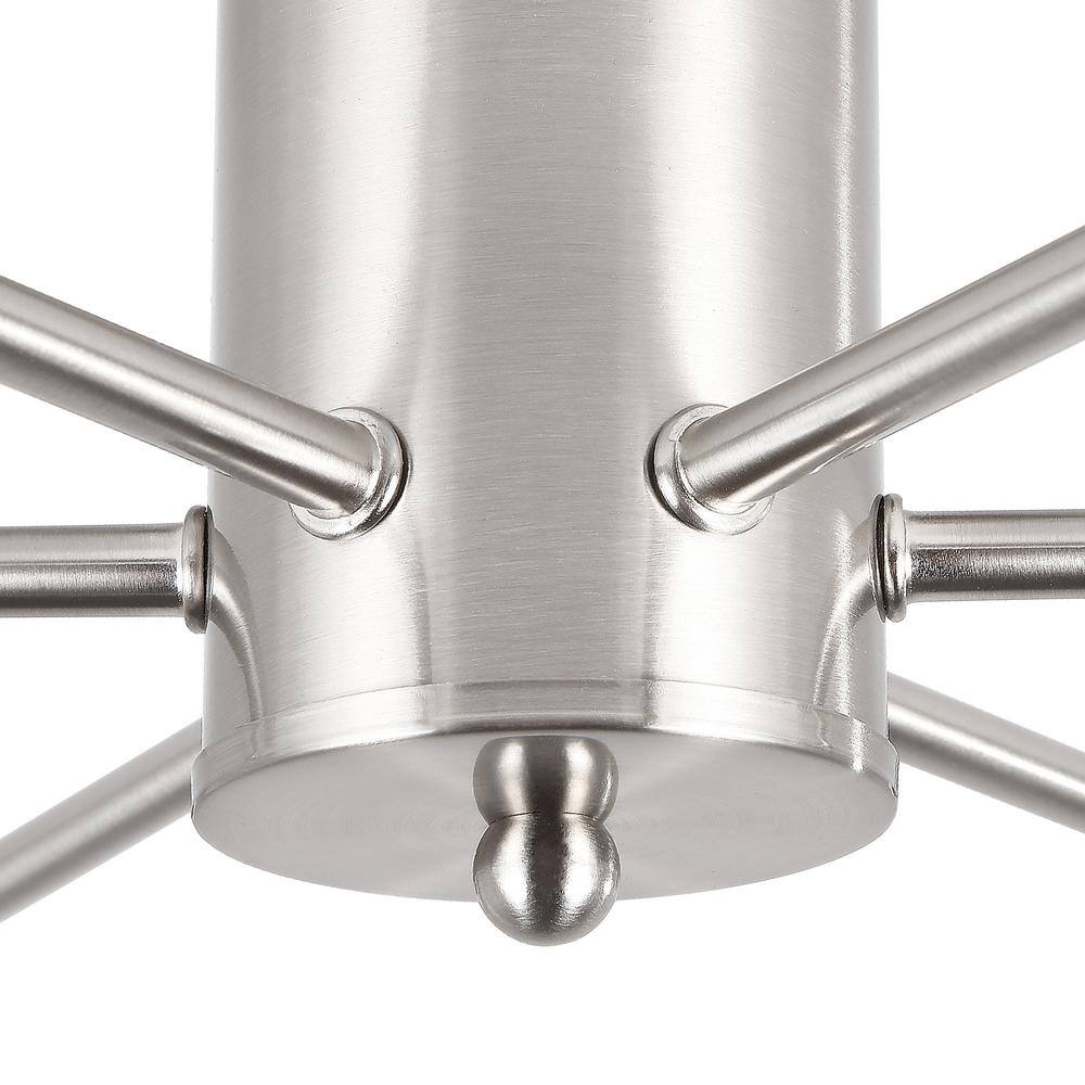 Nickel 6-Light Sputnik Linear Chandelier