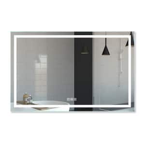 48 in. W x 36 in. H Rectangular Frameless LED Light Bathroom Wall Vanity Mirror