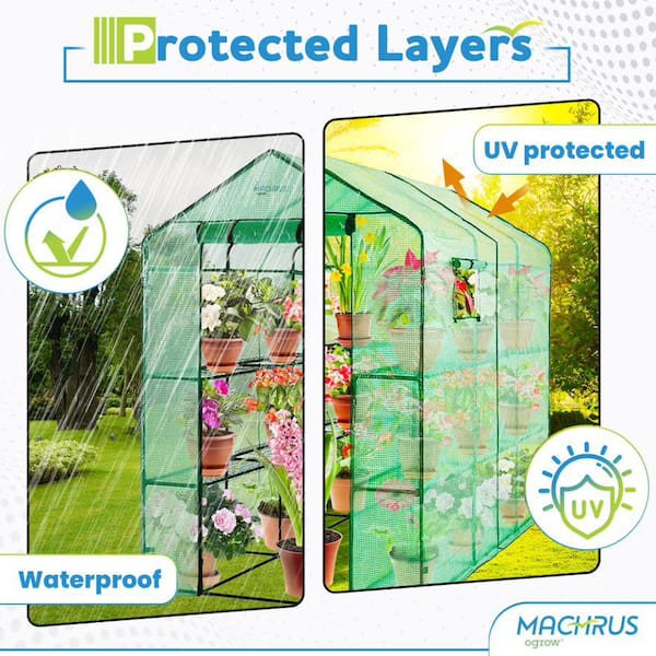 OGROW Machrus Ogrow Deluxe WalkIn Greenhouse with 2 Tiers