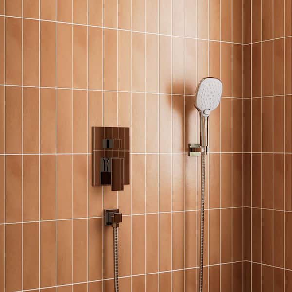 Crozet 2-Spray Wall Mount Dual Fixed and Handheld Shower Head Shower Faucet 2.5 GPM in Polished Chrome (Valve Included)