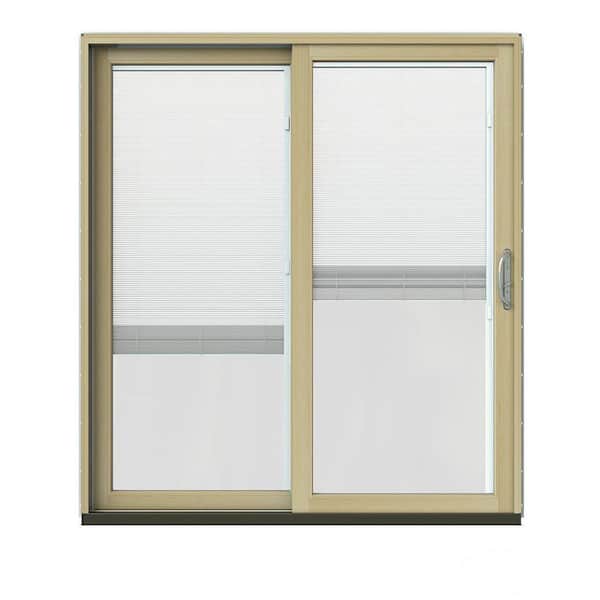JELD-WEN 72 in. x 80 in. W-2500 Contemporary Red Clad Wood Left-Hand Full Lite Sliding Patio Door w/Unfinished Interior