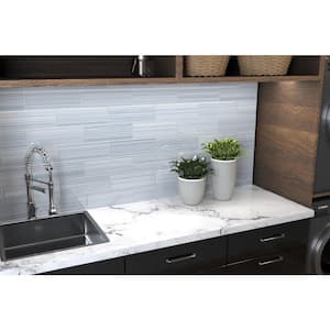 Hand Painted Rectangular 4 in. x 12 in. Coastline 20 Glass tile (10 sq. ft./per Case)