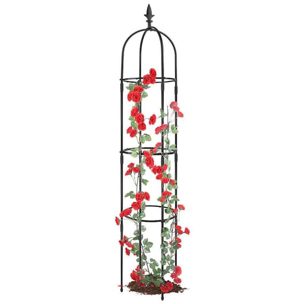 69 in. H Black Garden Obelisk Trellis